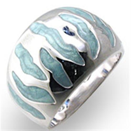 34205 - High-Polished 925 Sterling Silver Ring With Epoxy In Sea Blue