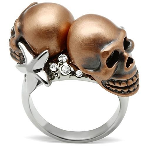 3W001 - Special Color White Metal Ring With Top Grade Crystal In Clear