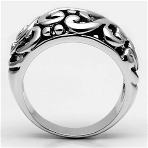 3W052 - Rhodium Brass Ring With No Stone - 5