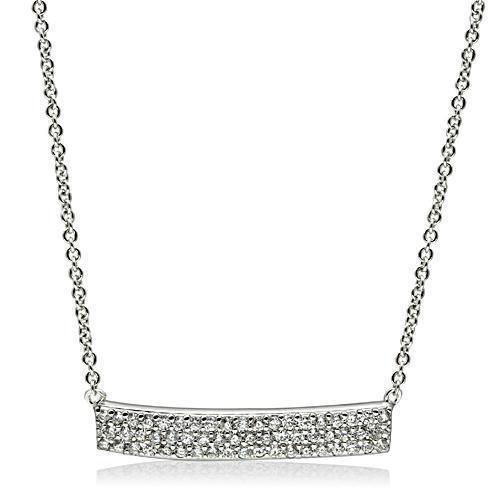 3W079 - Rhodium Brass Necklace With Aaa Grade Cz In Clear - 16"