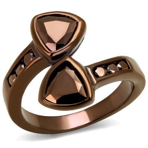 3W1172 - Ip Coffee Light Brass Ring With Aaa Grade Cz In Light Coffee