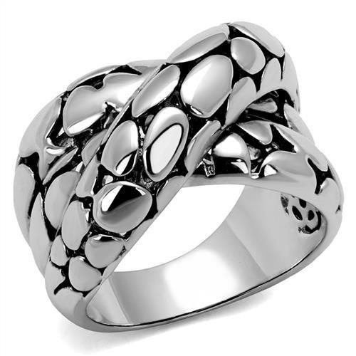 3W1308 - Rhodium Brass Ring With Epoxy In Jet