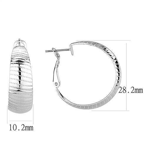 Rhodium Brass Earrings With No Stone