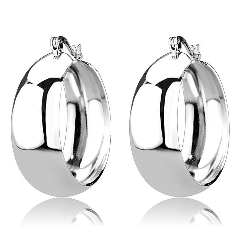 Rhodium Brass Earrings With No Stone