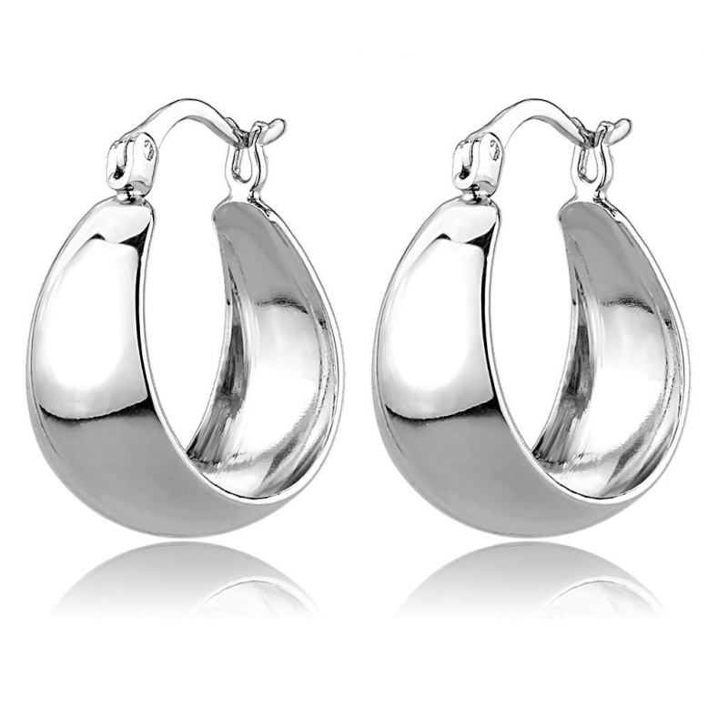 Rhodium Brass Earrings With No Stone