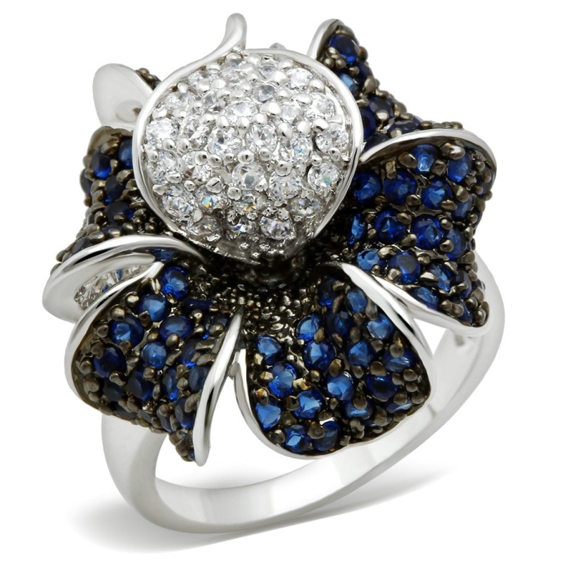 3W153 - Rhodium + Ruthenium Brass Ring With Aaa Grade Cz In Montana