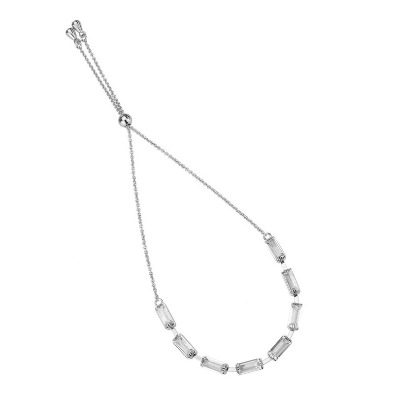 3W1658 - Rhodium Brass Bracelet With Aaa Grade Cz In Clear - 9.5