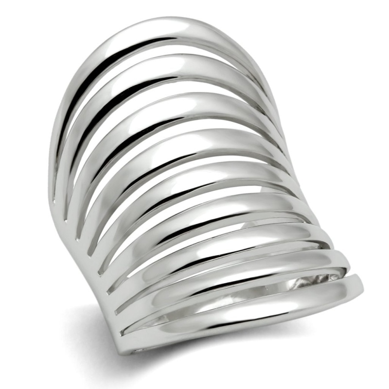 3W168 - Rhodium Brass Ring With No Stone