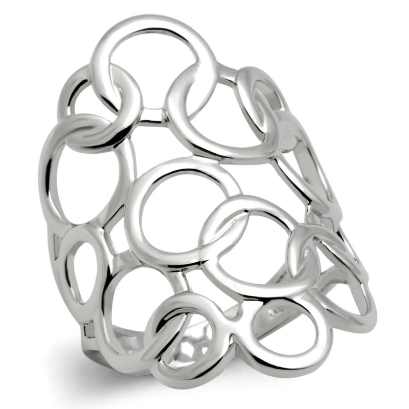 3W170 - Rhodium Brass Ring With No Stone