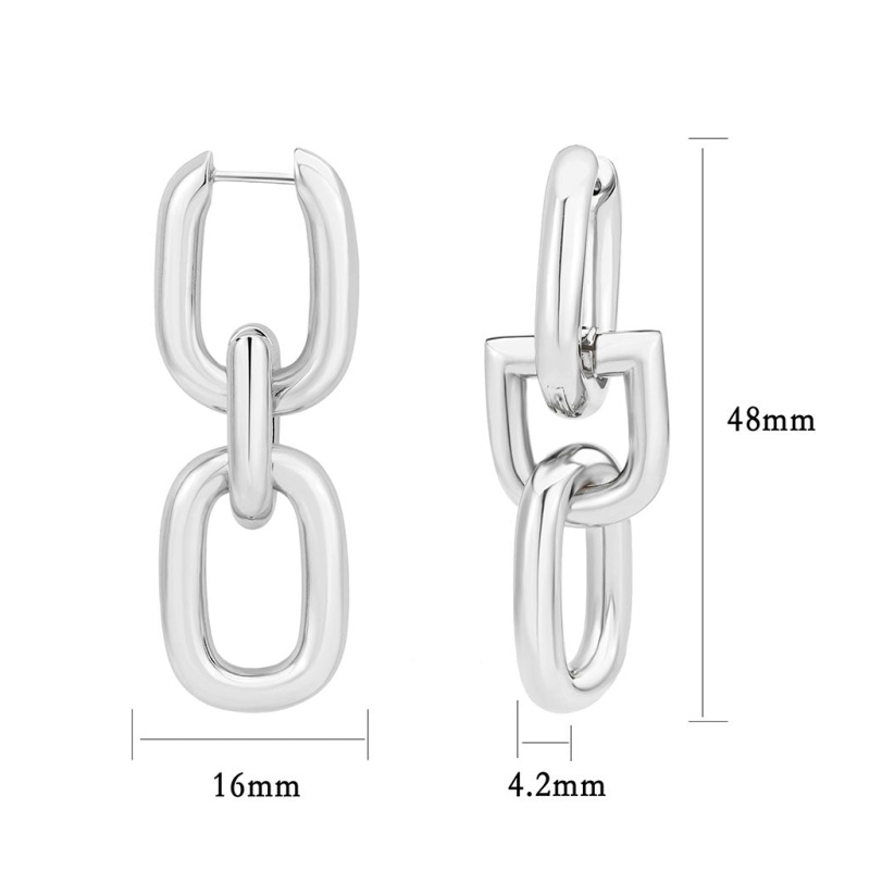 3W1736 - Imitation Rhodium Brass Earring With Nostone In No Stone - N/a