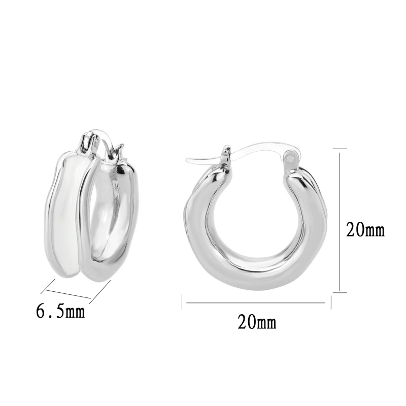 3W1737 - Imitation Rhodium Brass Earring With Epoxy In No Stone - N/a