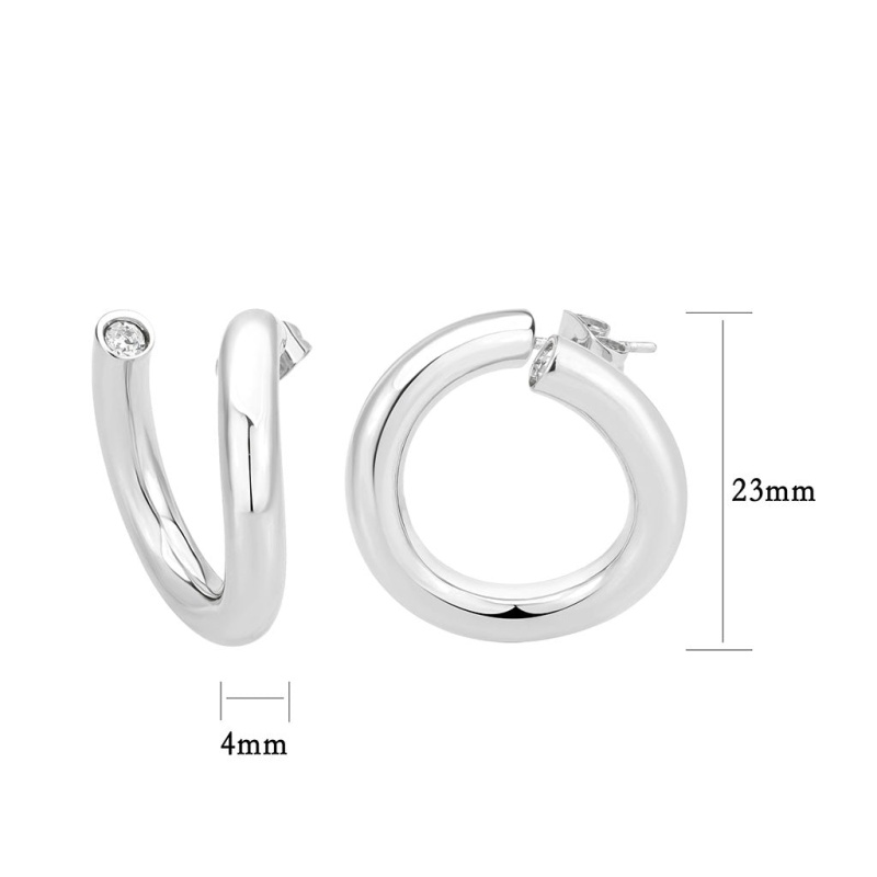 3W1742 - Imitation Rhodium Brass Earring With Nostone In No Stone - N/a