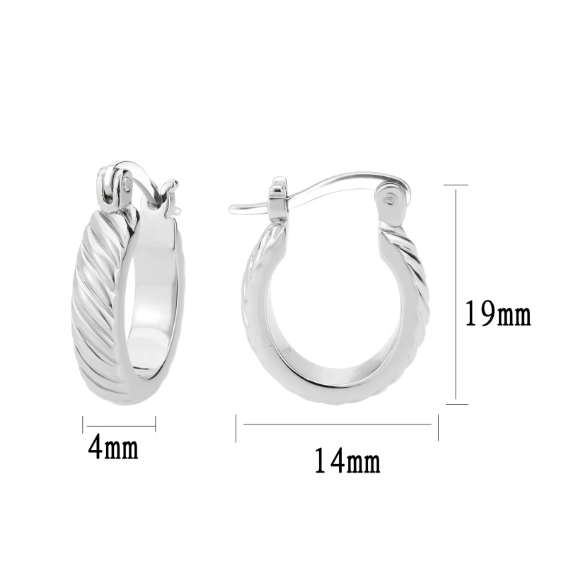 3W1745 - Imitation Rhodium Brass Earring With Nostone In No Stone - N/a