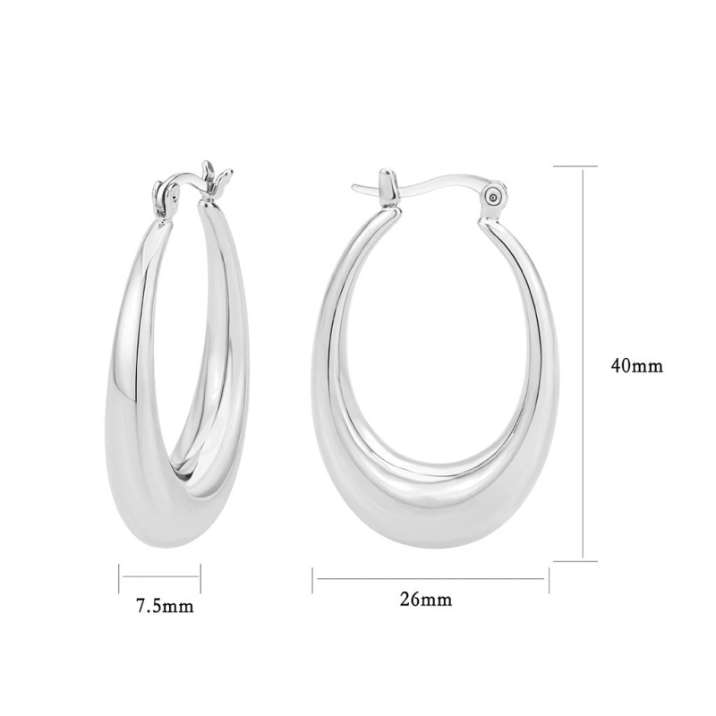 3W1749 - Imitation Rhodium Brass Earring With Nostone In No Stone - N/a