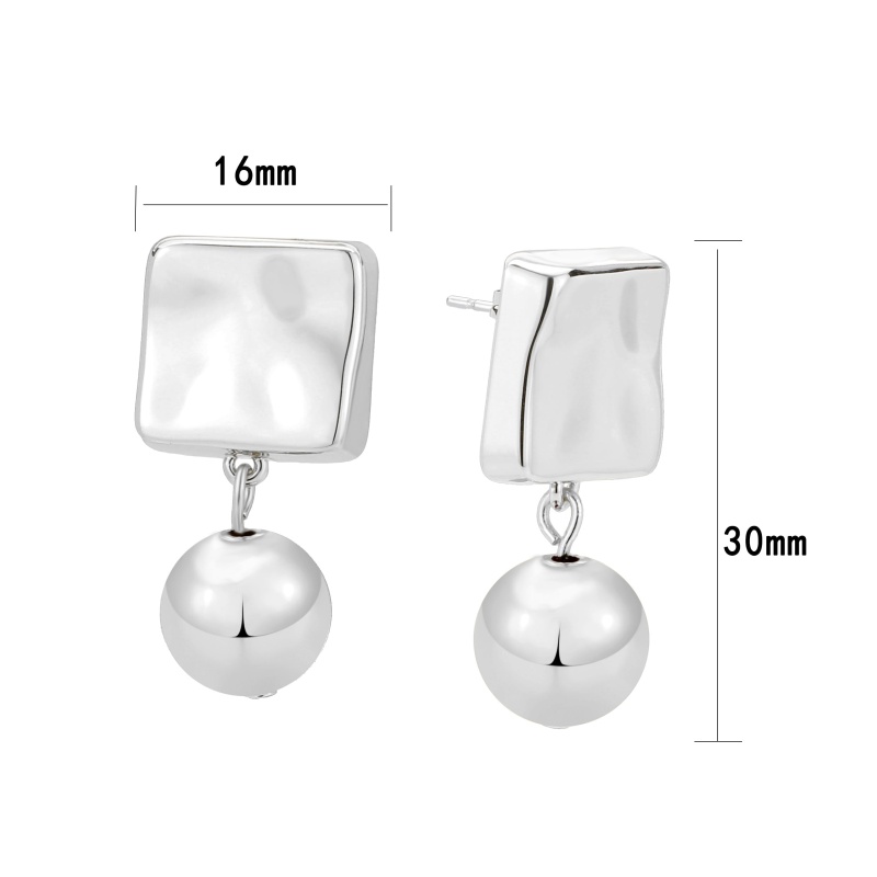 3W1750 - Imitation Rhodium Brass Earring With Nostone In No Stone - N/a
