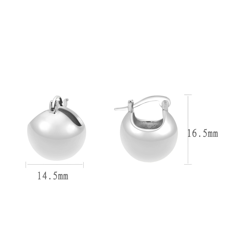 3W1753 - Imitation Rhodium Brass Earring With Nostone In No Stone - N/a