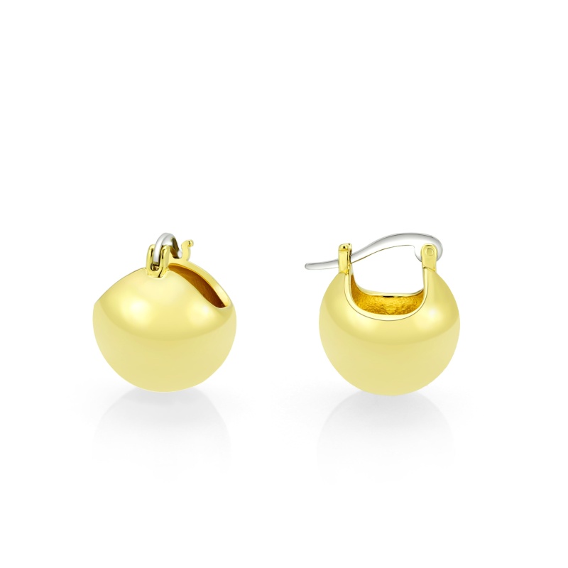 3W1753g - Flash Gold Brass Earring With Nostone In No Stone - N/a