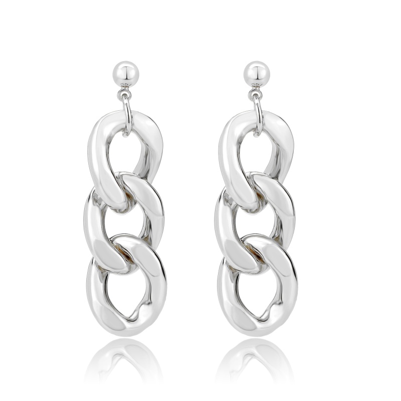 3W1762 - Imitation Rhodium Brass Earring With Nostone In No Stone - N/a