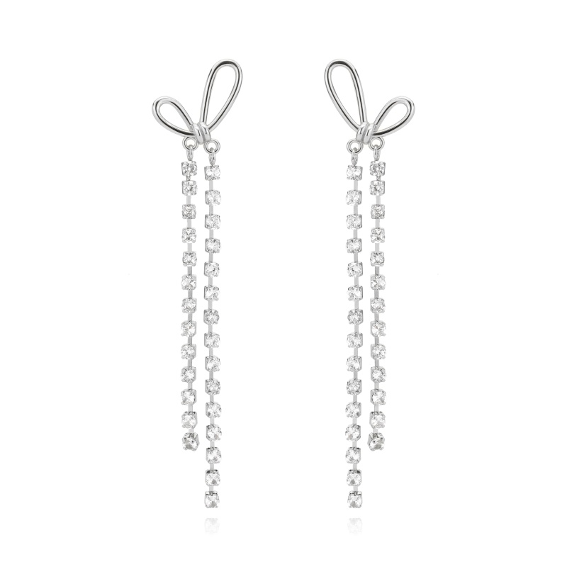 3W1768 - Imitation Rhodium Brass Earring With Top Grade Crystal In Clear - N/a