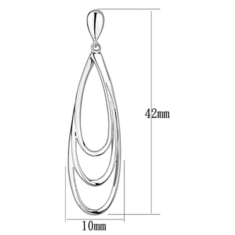 Rhodium Brass Earrings With No Stone