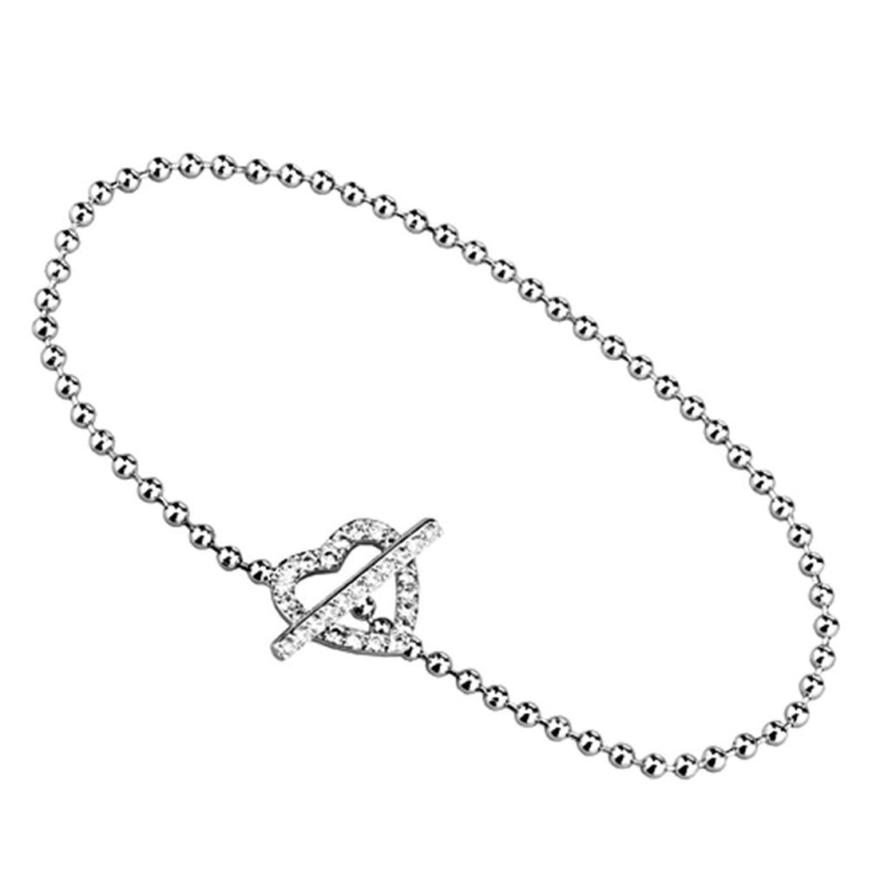 3W404 - Rhodium Brass Bracelet With Aaa Grade Cz In Clear - 7"