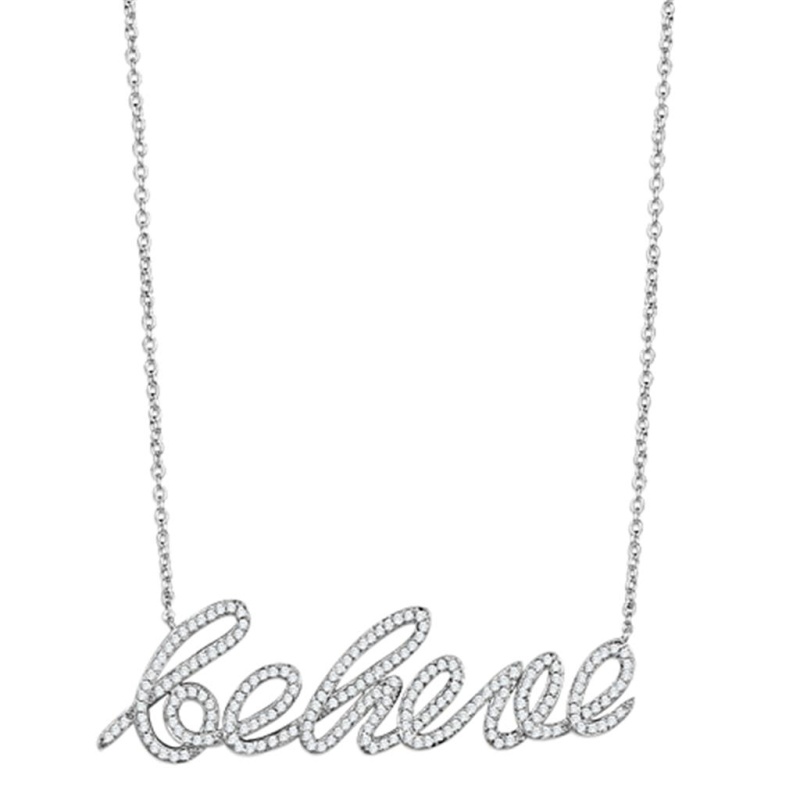 3W454 - Rhodium Brass Necklace With Aaa Grade Cz In Clear