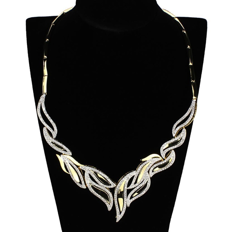 Gold+Rhodium Brass Jewelry Sets With Aaa Grade Cz In Clear
