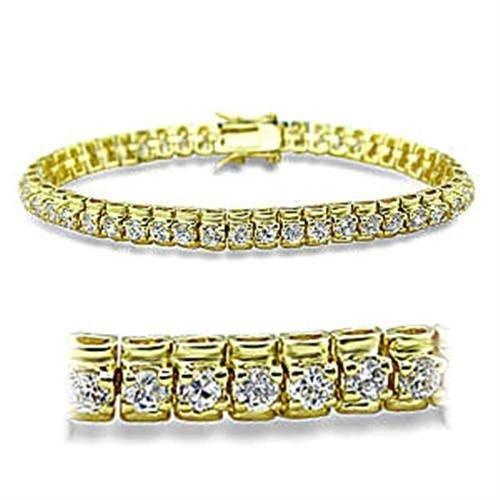 415906 - Gold Brass Bracelet With Aaa Grade Cz In Clear