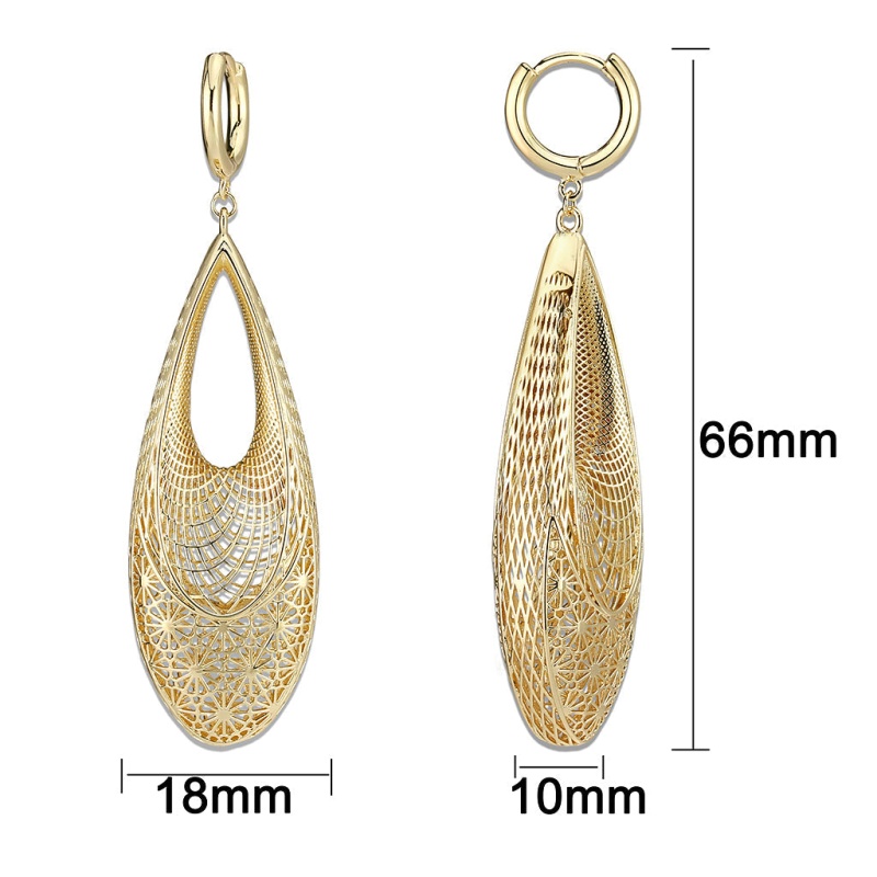 Earring, Brass, Imitation Gold, No Stone
