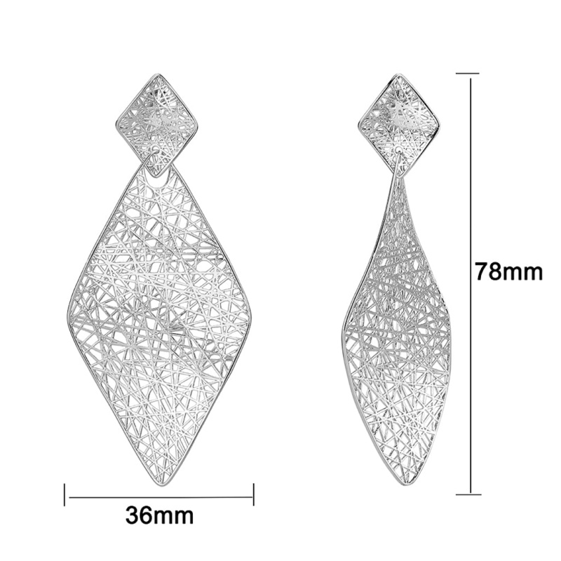 Earring, Brass, Imitation Rhodium , No Stone