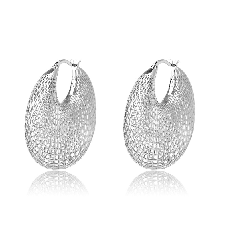 Earring, Brass, Imitation Rhodium , No Stone