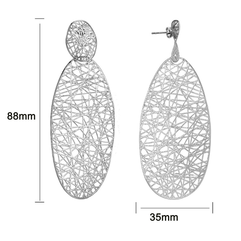 Earring, Brass, Imitation Rhodium Plated , No Stone