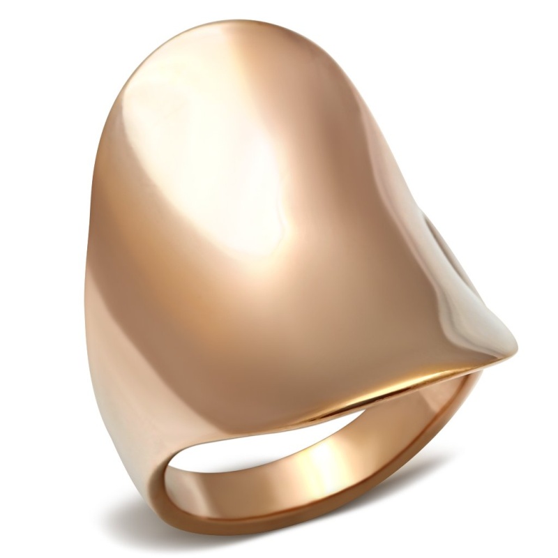 Gl207 - Ip Rose Gold(Ion Plating) Brass Ring With No Stone