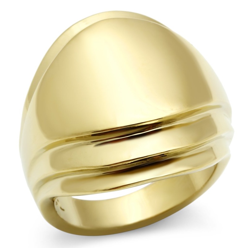 Gl286 - Ip Gold(Ion Plating) Brass Ring With No Stone