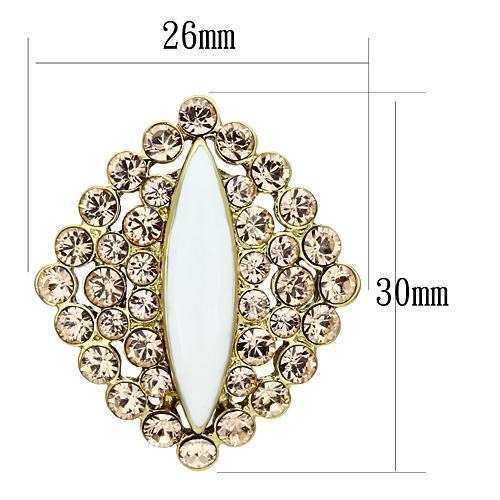 Ip Gold(Ion Plating) Brass Earrings With Top Grade Crystal In Champagne