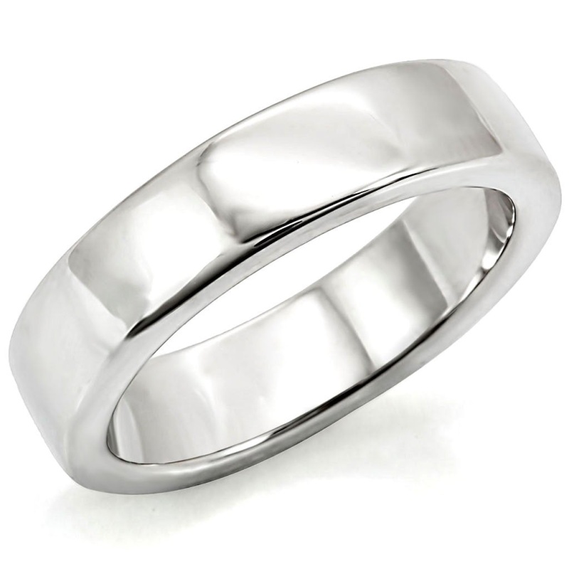 Lo1261 - Rhodium Brass Ring With No Stone