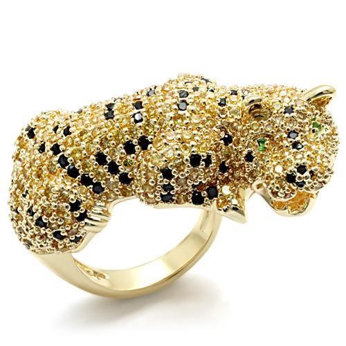 Lo1606 - Imitation Gold Brass Ring With Synthetic Synthetic Glass In Emerald