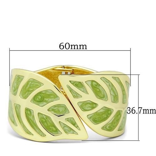 Lo2121 - Flash Gold White Metal Bangle With Epoxy In No Stone - 7"