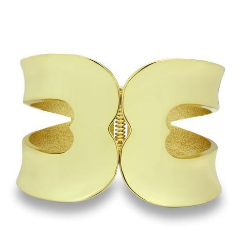 Lo2122 - Flash Gold White Metal Bangle With No Stone - 7"
