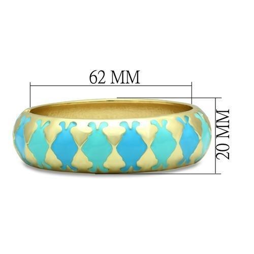 Lo2127 - Flash Gold White Metal Bangle With Epoxy In No Stone - 7"