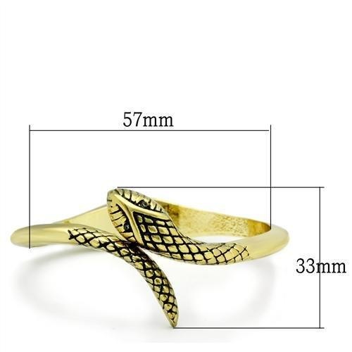 Lo2140 - Flash Gold White Metal Bangle With Top Grade Crystal In Clear - 7"