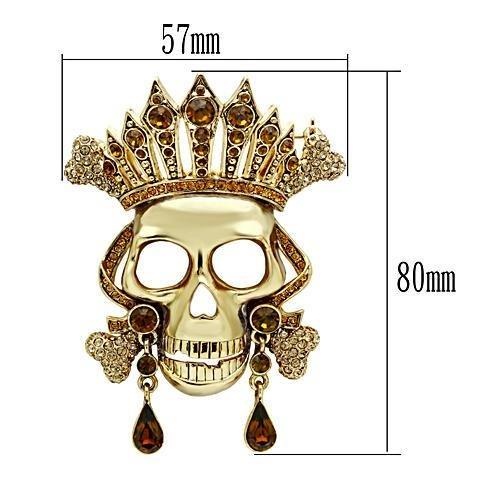 Gold White Metal Brooches With Top Grade Crystal In Multi Color