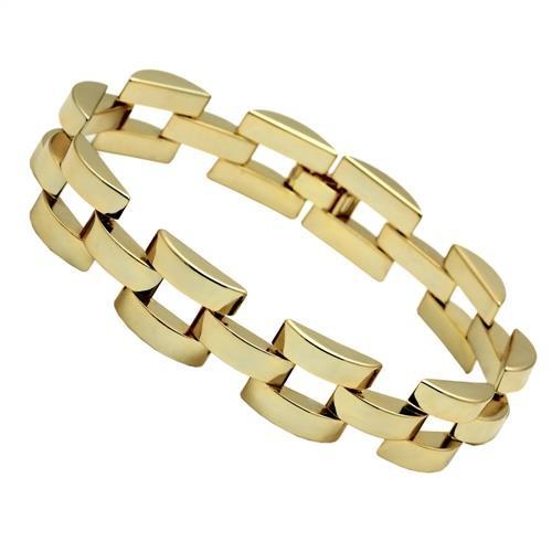 Lo2425 - Gold Brass Bracelet With No Stone - 7.5"