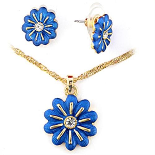 Gold White Metal Jewelry Sets With Top Grade Crystal In Clear