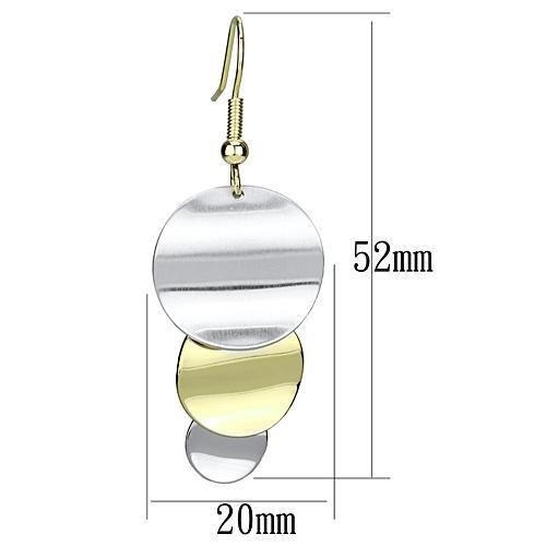 Gold+Rhodium Iron Earrings With No Stone