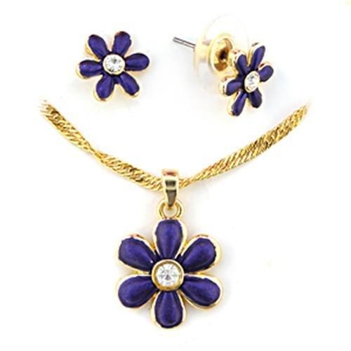 Gold White Metal Jewelry Sets With Top Grade Crystal In Clear