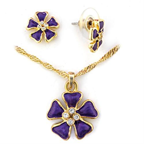 Gold White Metal Jewelry Sets With Top Grade Crystal In Clear