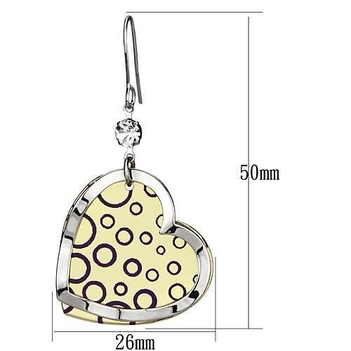 Gold+Rhodium Iron Earrings With Top Grade Crystal In Clear