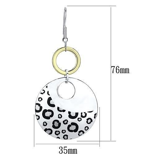 Reverse Two-Tone Iron Earrings With Epoxy In Jet