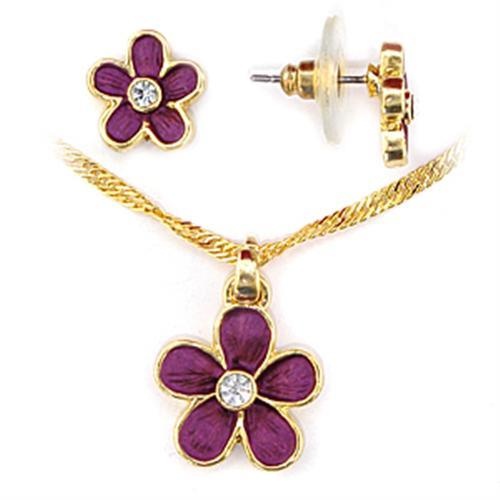 Gold White Metal Jewelry Sets With Top Grade Crystal In Clear